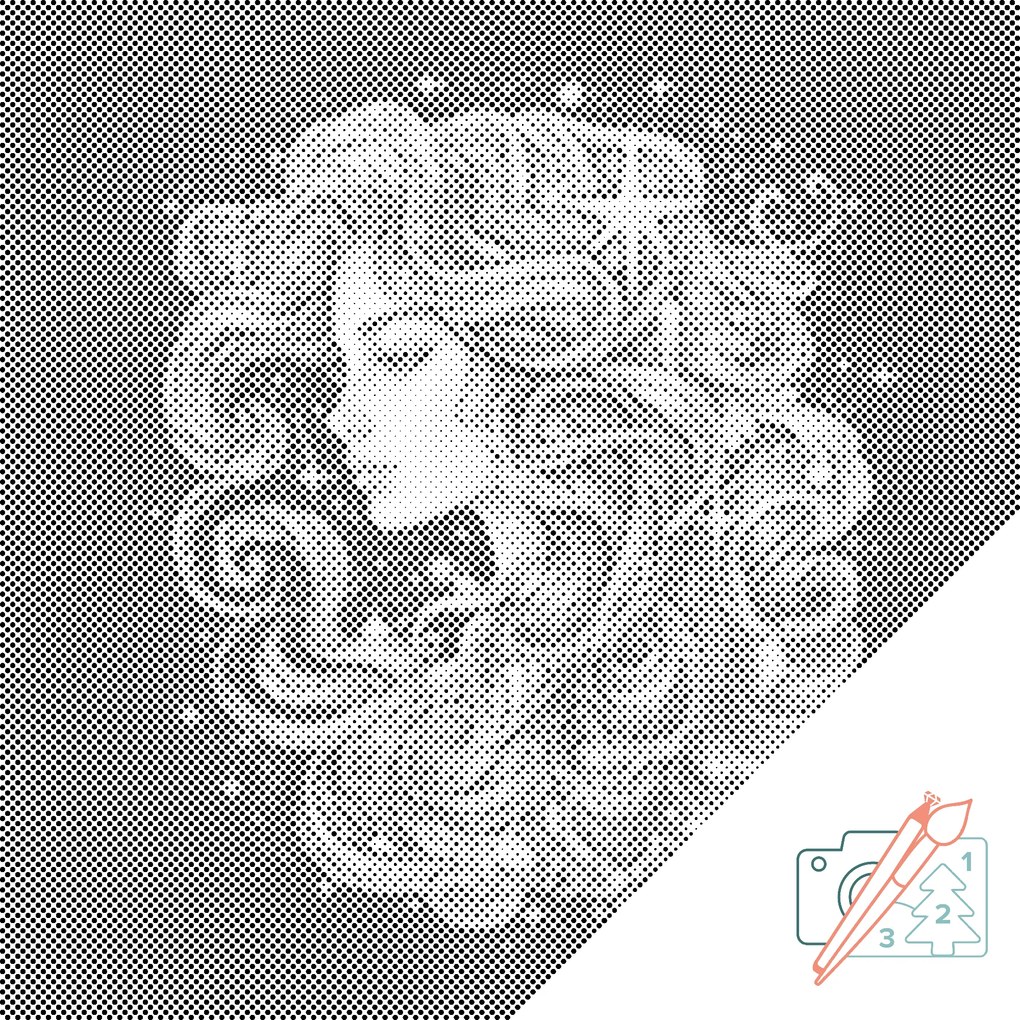 Gario Bodkovanie Panna/Virgo Rozmery: 50 x 50 cm, Rámovanie: Iba zrolované plátno, Farba bodiek: Čierna