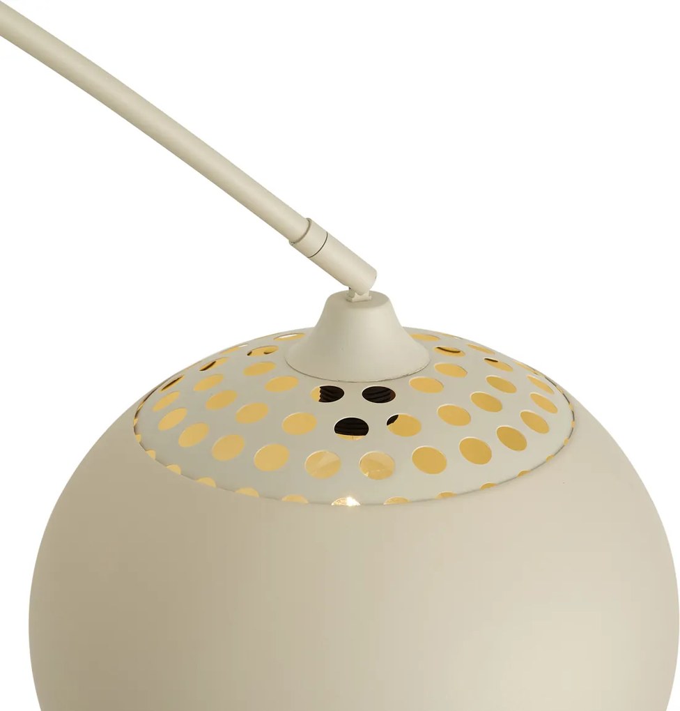 Moderná oblúková lampa béžová s mramorovým podstavcom - XXL