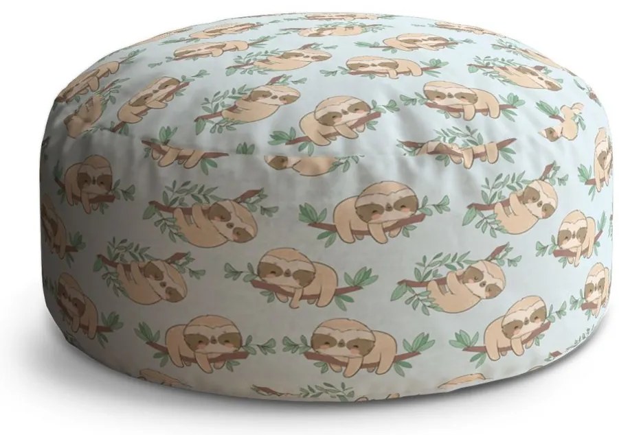 Taburet Circle lenochody na vetve, modrá / béžová