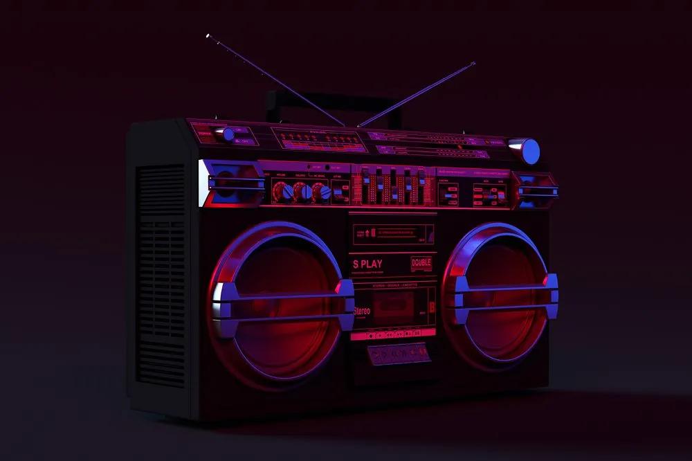 Samolepiaca fototapeta disco rádio z 90-tych rokov
