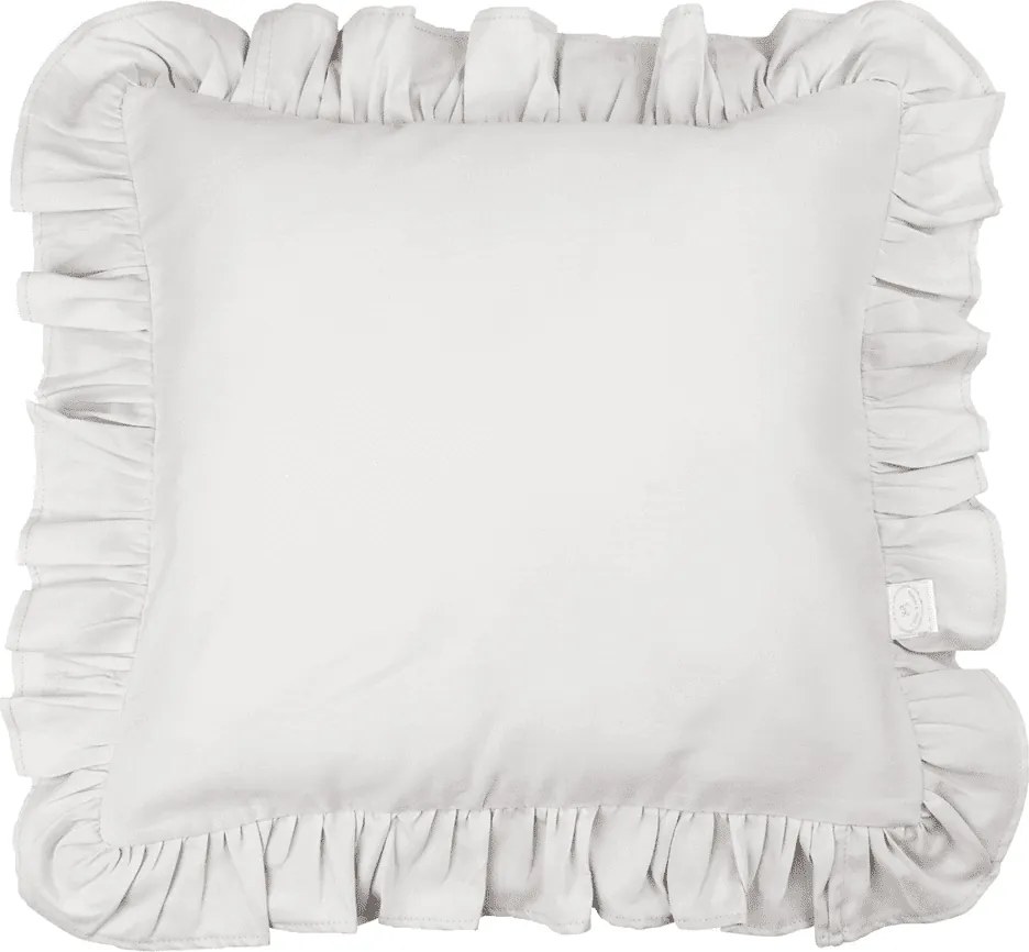 Vankúš s volánikmi svetlo šedá 45cm