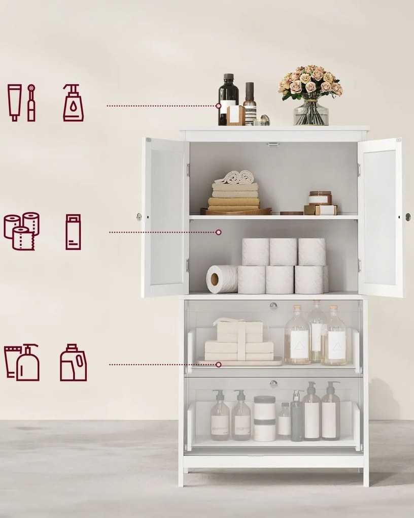 Kúpeľňová skrinka LAVORANO 110x60 cm, biela