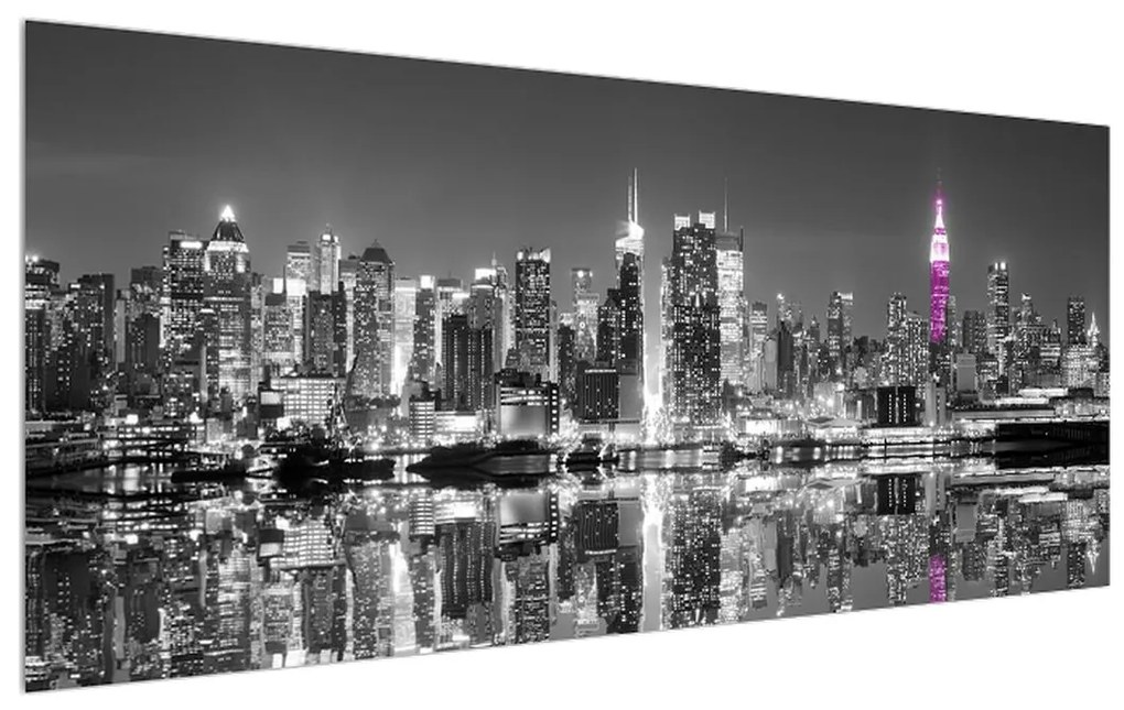 Čiernobiely obraz New Yorku (120x50 cm)