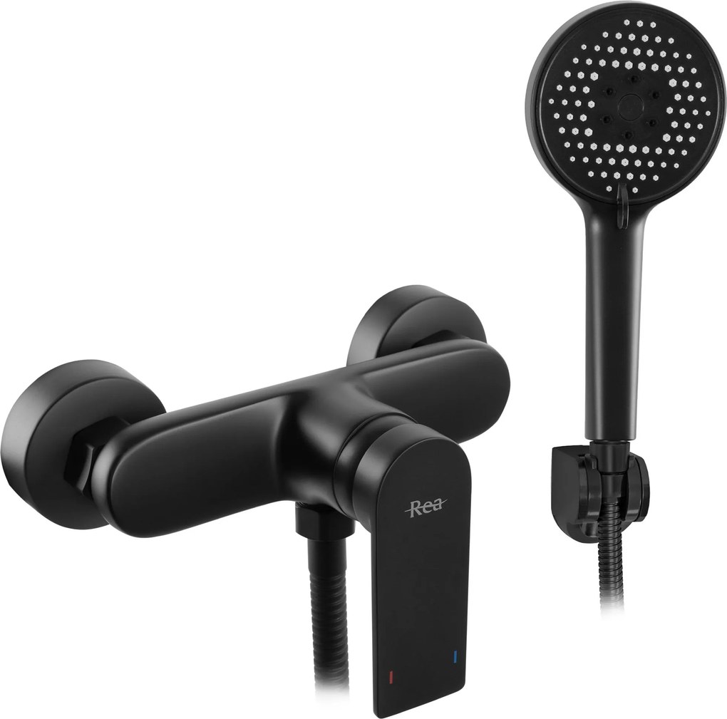 Rea Verso, sprchová batéria s ručnou sprchovou súpravou, čierna matná, REA-B7900