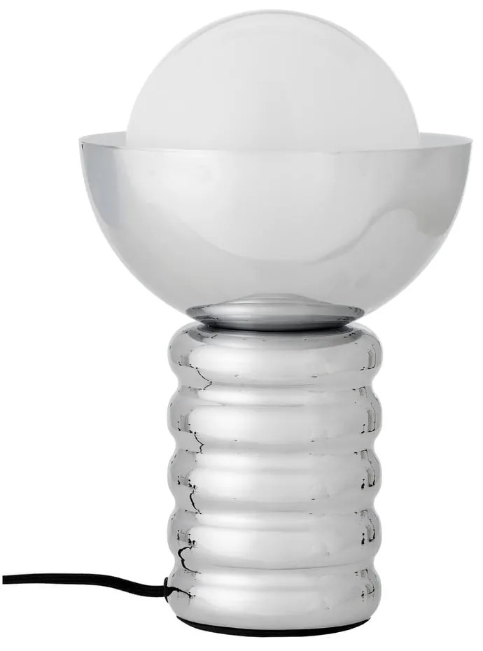 Stolová lampa v striebornej farbe so skleneným tienidlom (výška 32 cm) Spike – Bloomingville