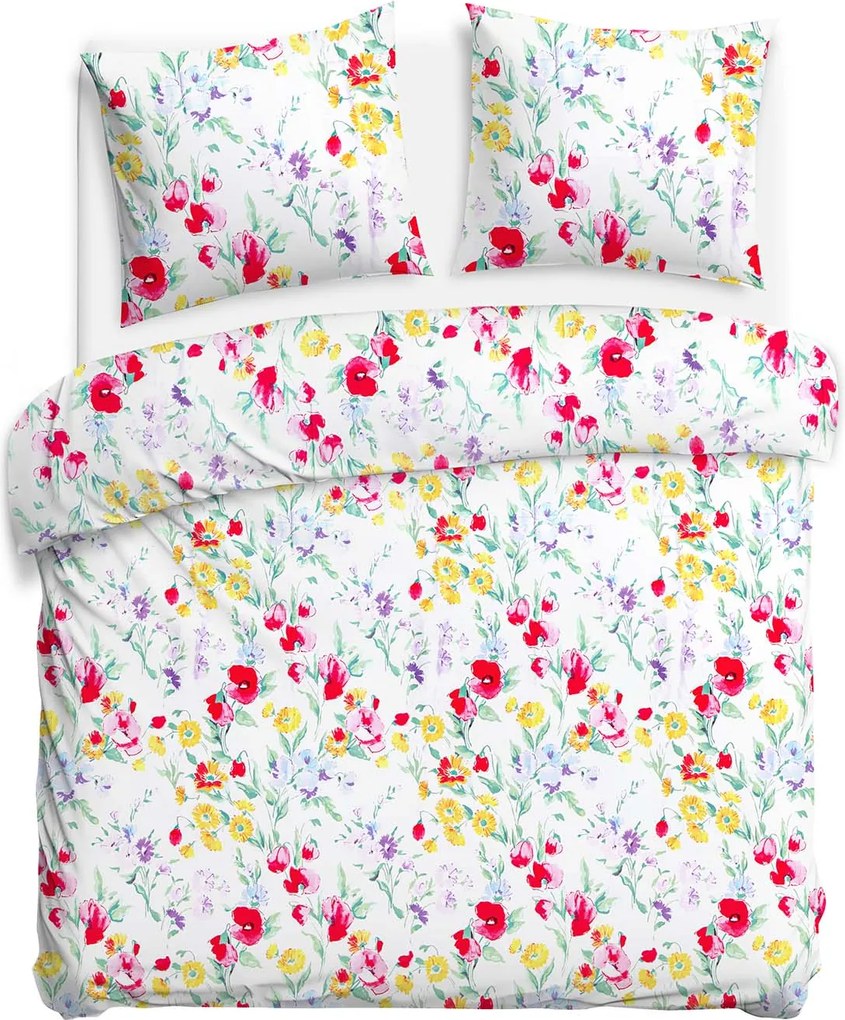 BAVLNENÉ OBLIEČKY COTTONLOVE 180X200 CM, 2KS 70X80 CM KVETY