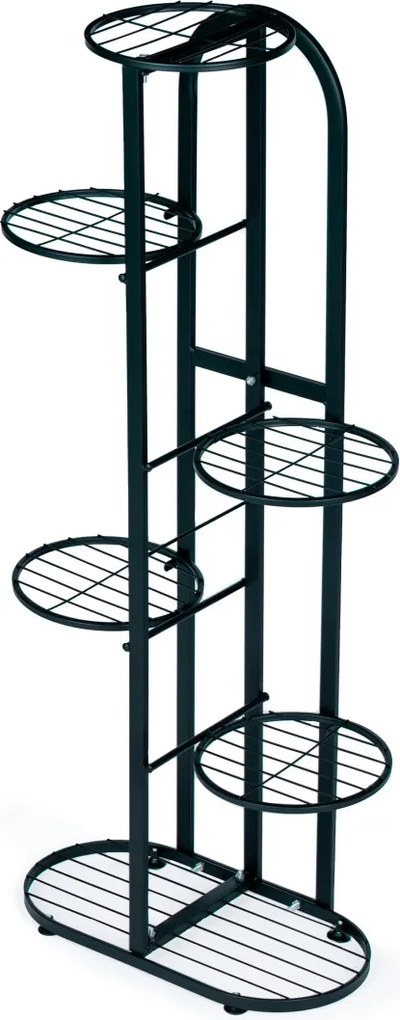 Kovový stojan na květiny OLYMP 6 polic černý