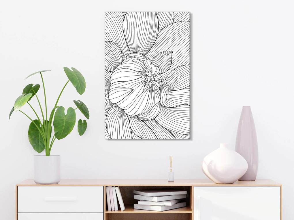 Artgeist Obraz - Flower Line (1 Part) Vertical Veľkosť: 40x60, Verzia: Na talianskom plátne