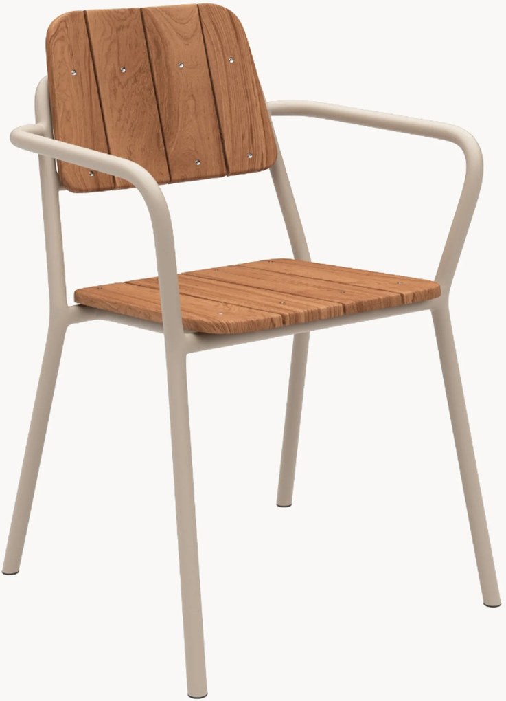 Záhradná jedálenská stolička's opierkami z tíkového dreva Kirra