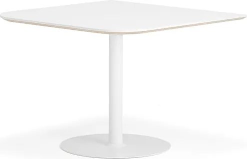 Stôl METRIC, zaoblené rohy, 1000x1000x720 mm, biela