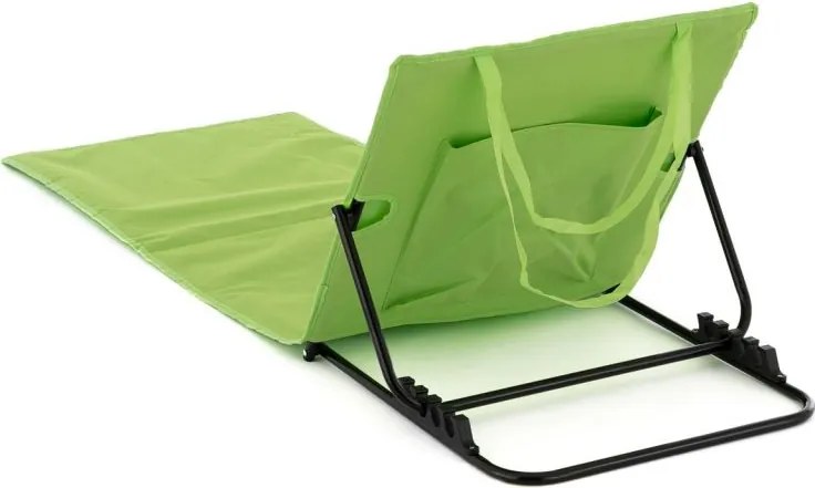 Nastaviteľná plážová podložka s operadlom, zelená, 2 ks