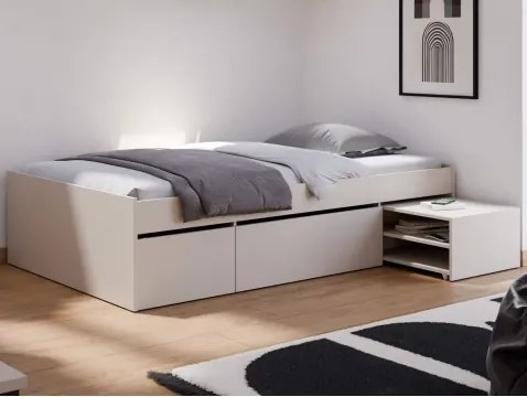 Posteľ s úložnými zásuvkami Assisi 120x200 cm, béžová kašmír%