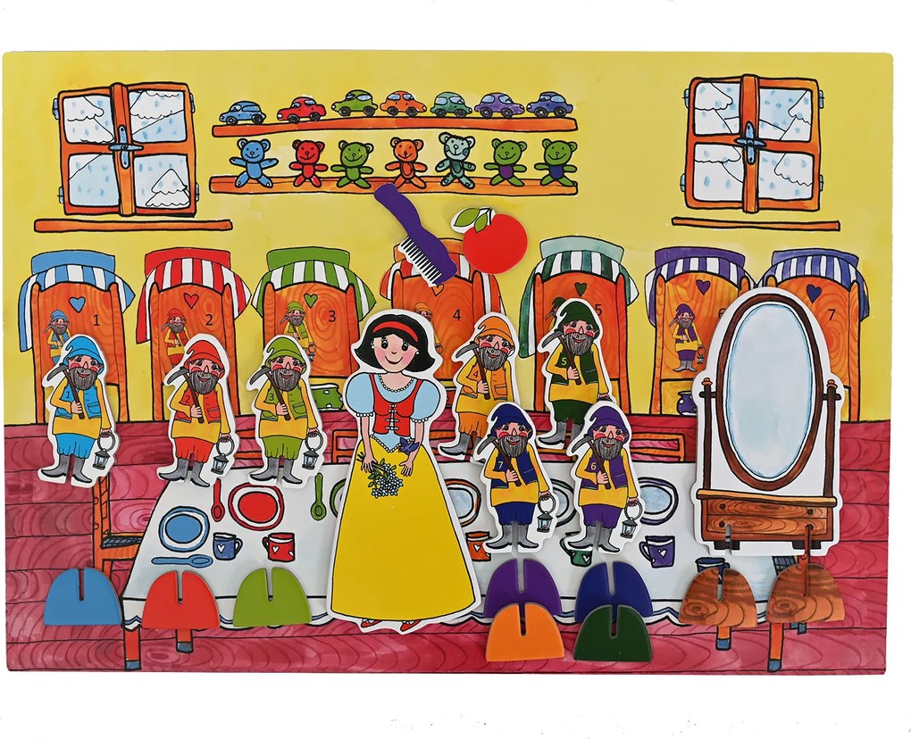 MARIONETINO Bábky a kulisy k rozprávke Snehulienka a sedem trpaslíkov