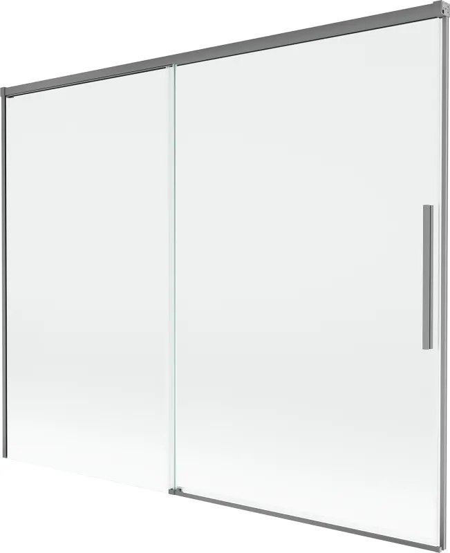 Mexen Rox, 2-krídlová posuvná vaňová zástena 190 x 150 cm, 8mm číre sklo, grafitový profil, 8C9-190-001-95-00