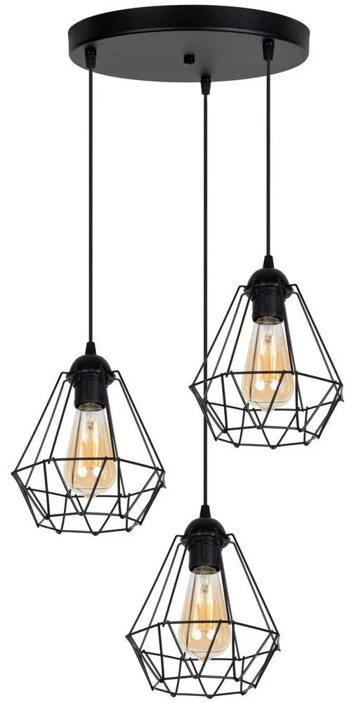 HEXE Luster na lanku DIAMENT 3xE27/60W/230V 0060