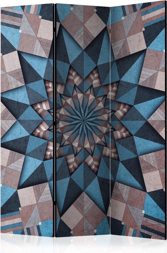 Paraván - Star Mandala (Brown-Blue) [Room Dividers] 135x172