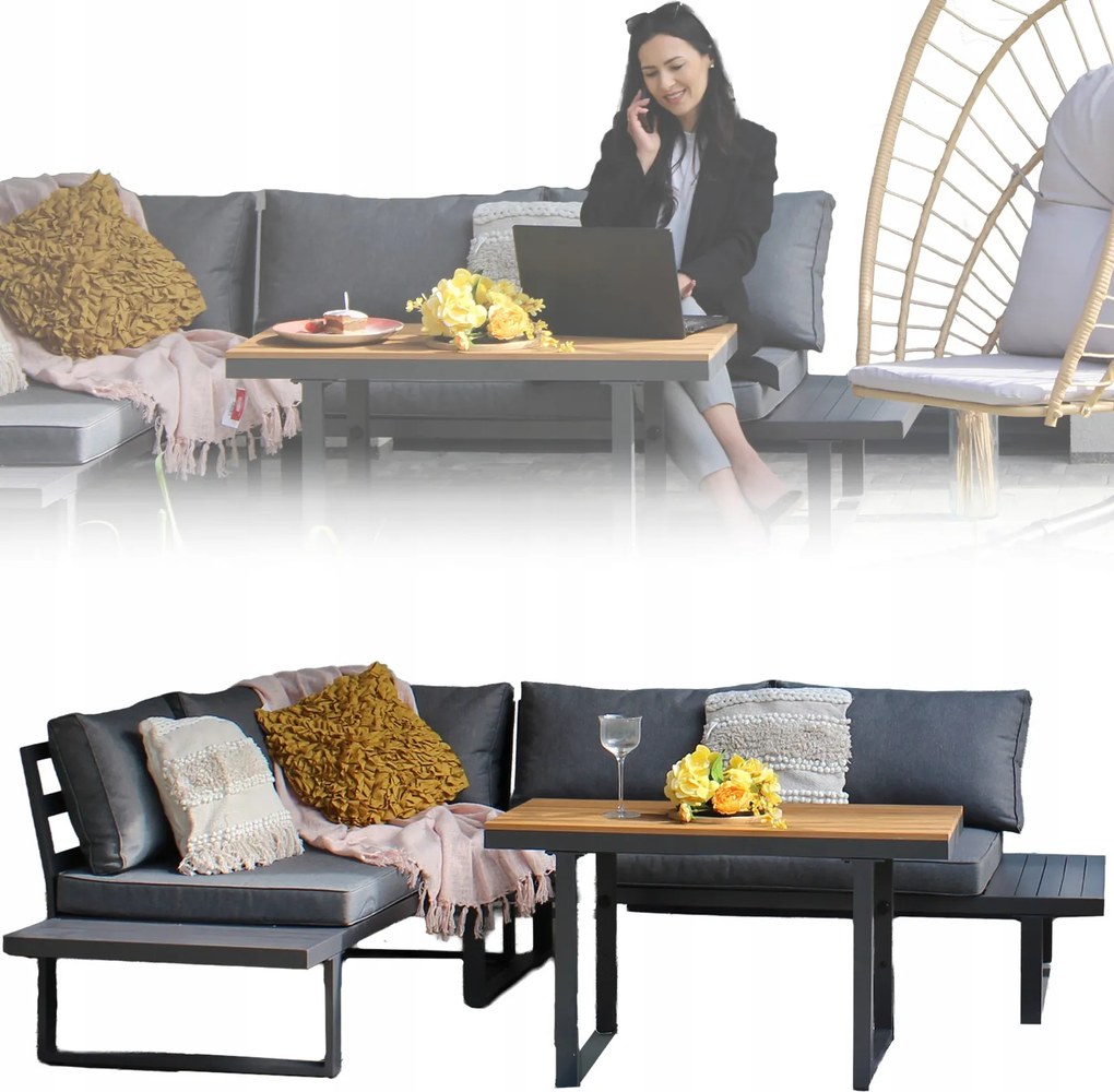 CH Hliníkový záhradný nábytok Bogota - sivá