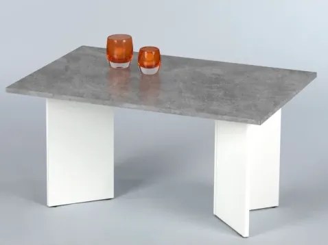Konferenčný stolík Minimal, šedý betón/bílý%