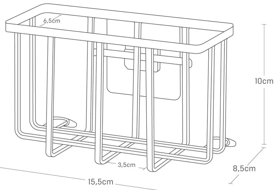 Biely kovový stojan na umývacie prostriedky bez vŕtania Film Hook – YAMAZAKI