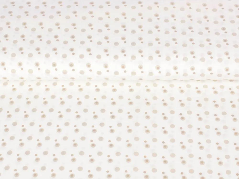 Biante Detské bavlnené posteľné obliečky do postieľky Sandra SA-65 Hnedobéžové bodky na smotanovom Do postieľky 90x120 a 40x60 cm