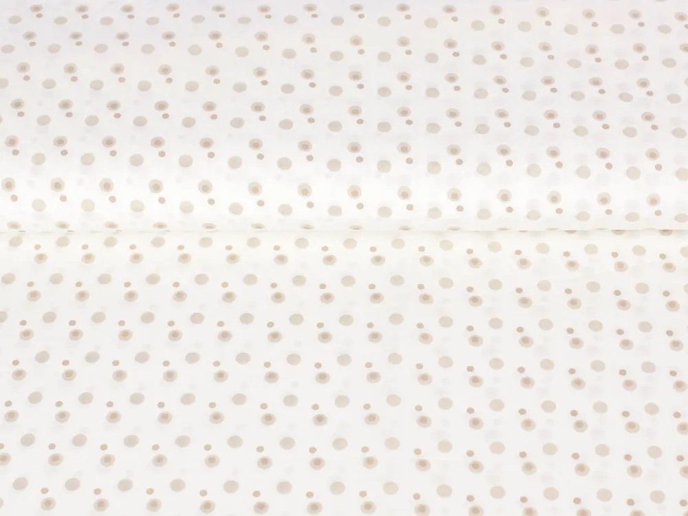 Biante Detské bavlnené posteľné obliečky do postieľky Sandra SA-65 Hnedobéžové bodky na smotanovom Do postieľky 90x140 a 50x70 cm