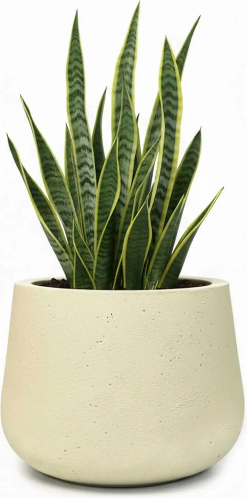 Kvetináč GIRAR, sklolaminát, výška 27 cm, béžová