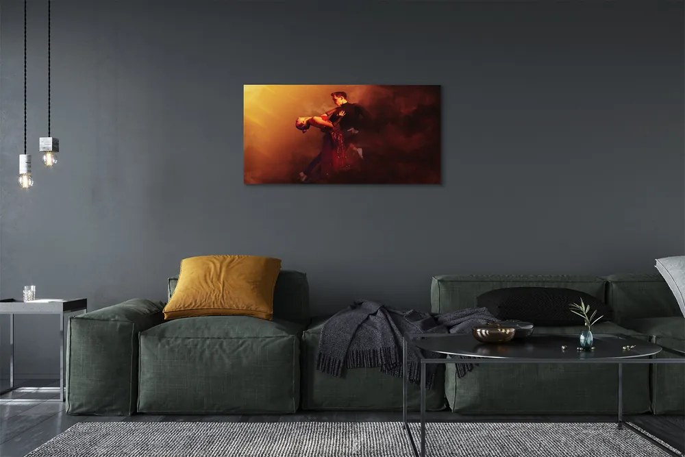 Obraz canvas Ľudia tancujú v daždi dym 140x70 cm