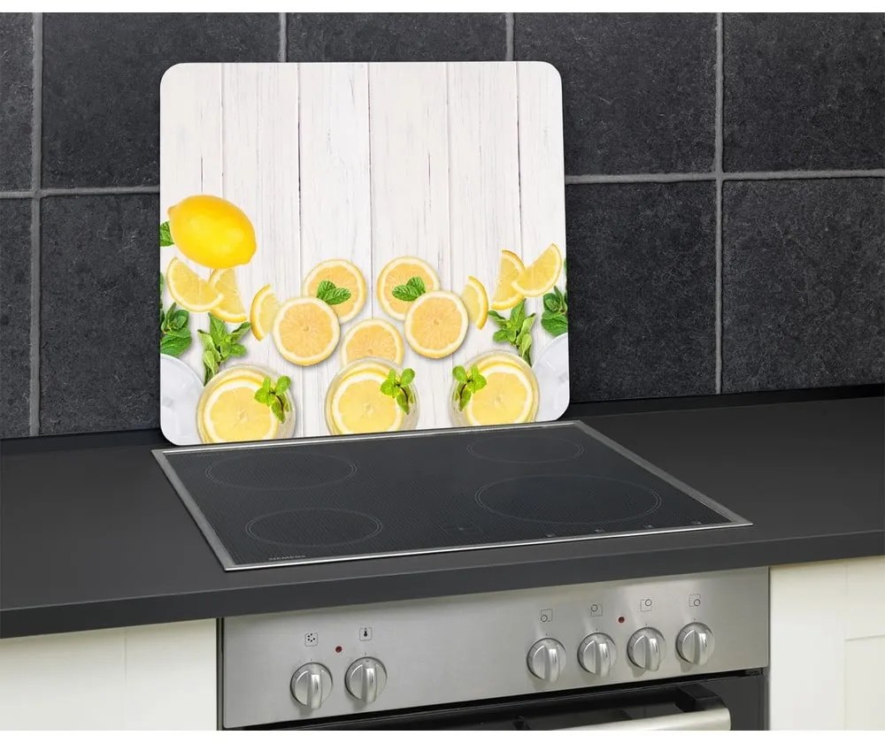 Kryt na stenu pri sporáku z tvrdeného skla 50x56 cm Lemons – Wenko