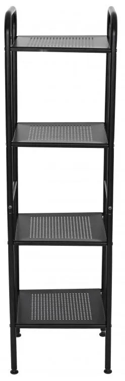 Erga Lexa, kúpeľňový kovový regál so 4 policami 28x33x114,5 cm, čierna matná, ERG-YKA-P.LEXA-4-BLK