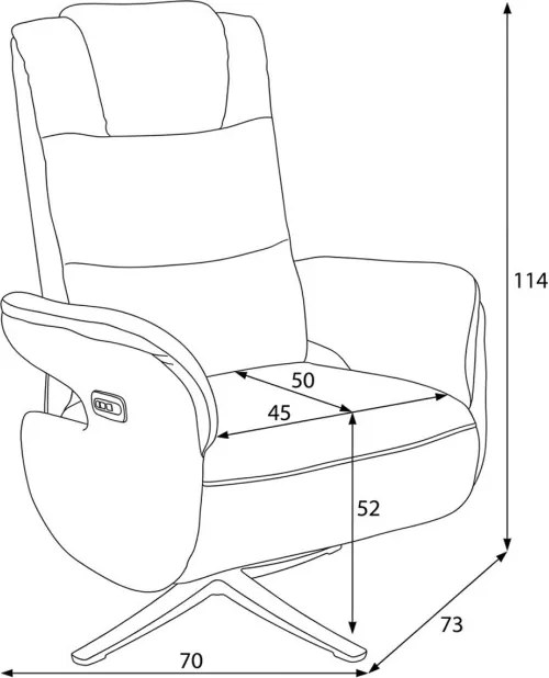 Polohovacie kreslo hnedé, elektrické TV-C5590 BR3