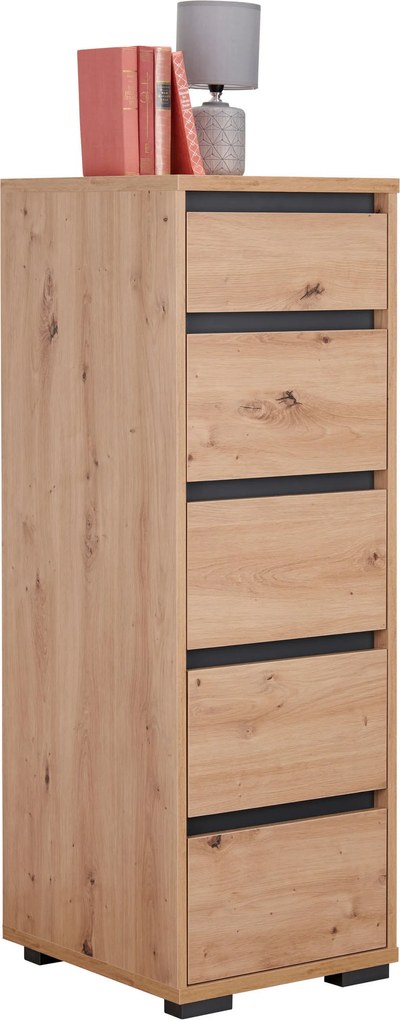 XXXLutz KOMODA, antracitová, farba duba, 40/120/48 cm Carryhome - Komody - 000003003306