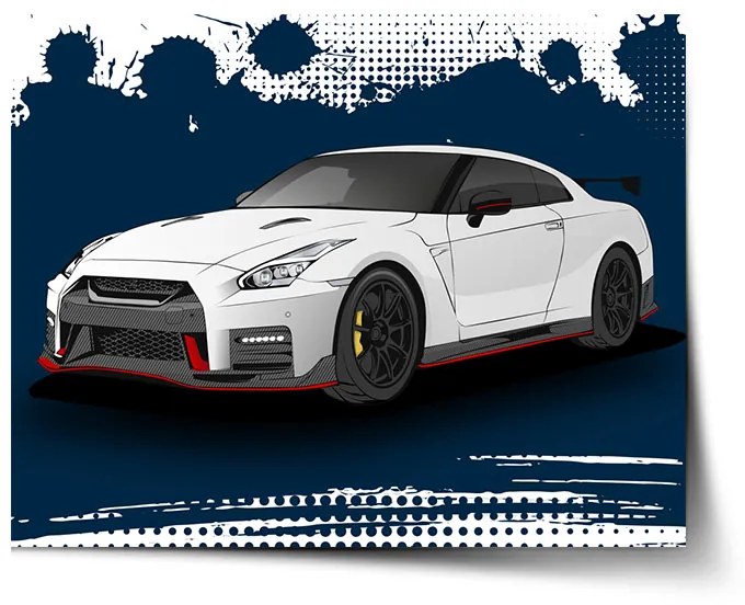 Sablio Plagát Nissan GTR 35 Modrý - 60x40 cm