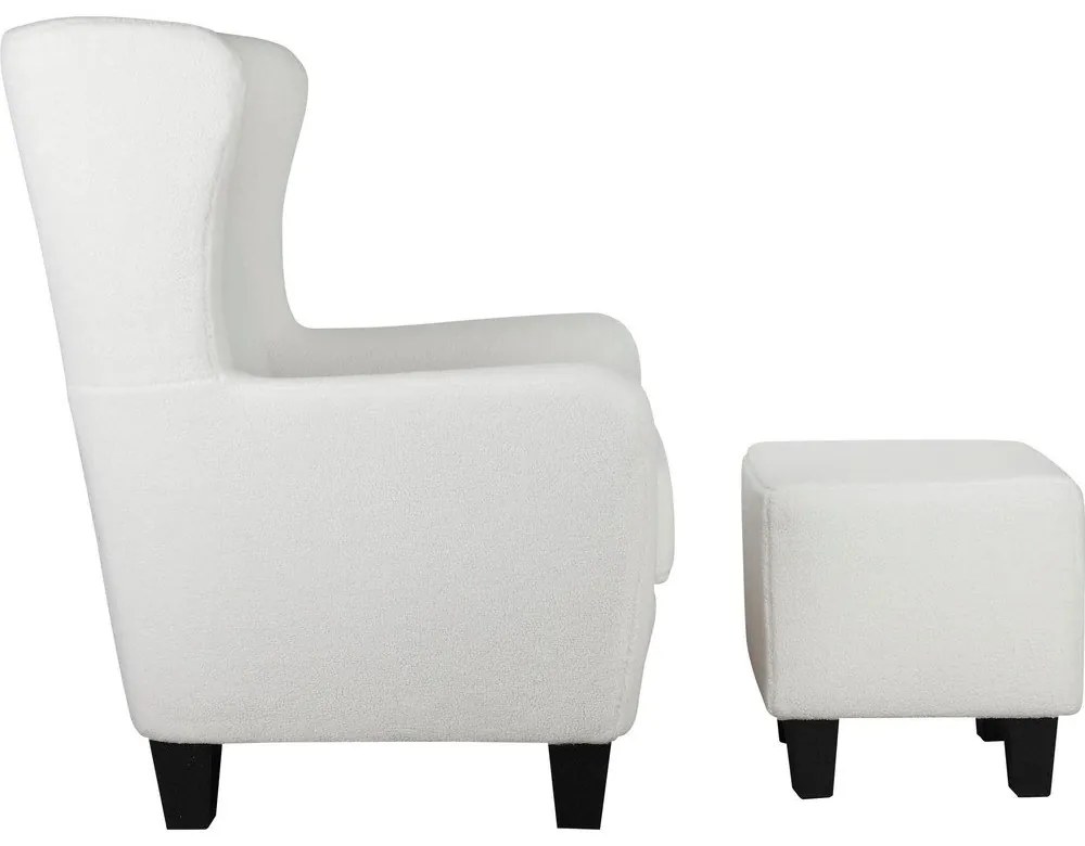 Biele zamatové kreslo ušiak Zhili - Støraa