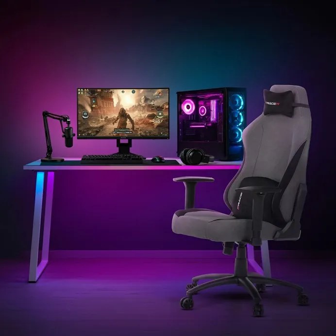 Autronic BONTEC Herné kreslo, hojdací mechanizmus, šedá látka, KA-F12 GREY2 Farba: Strieborná