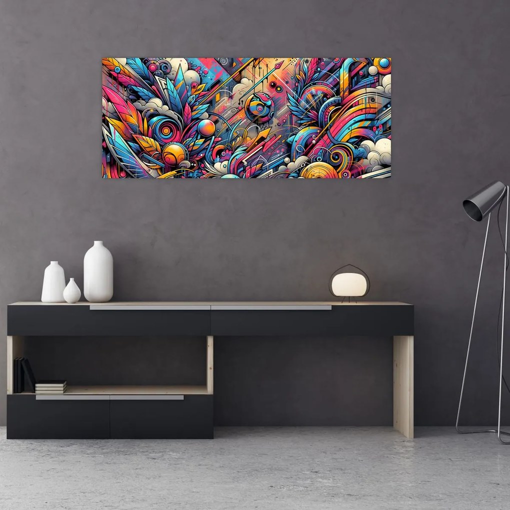 Obraz - Pestrofarebné graffiti (120x50 cm)