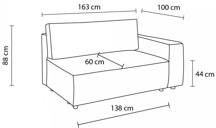 Menčestrový modul pohovky (pravý roh) v horčicovej farbe Nihad modular – Bobochic Paris