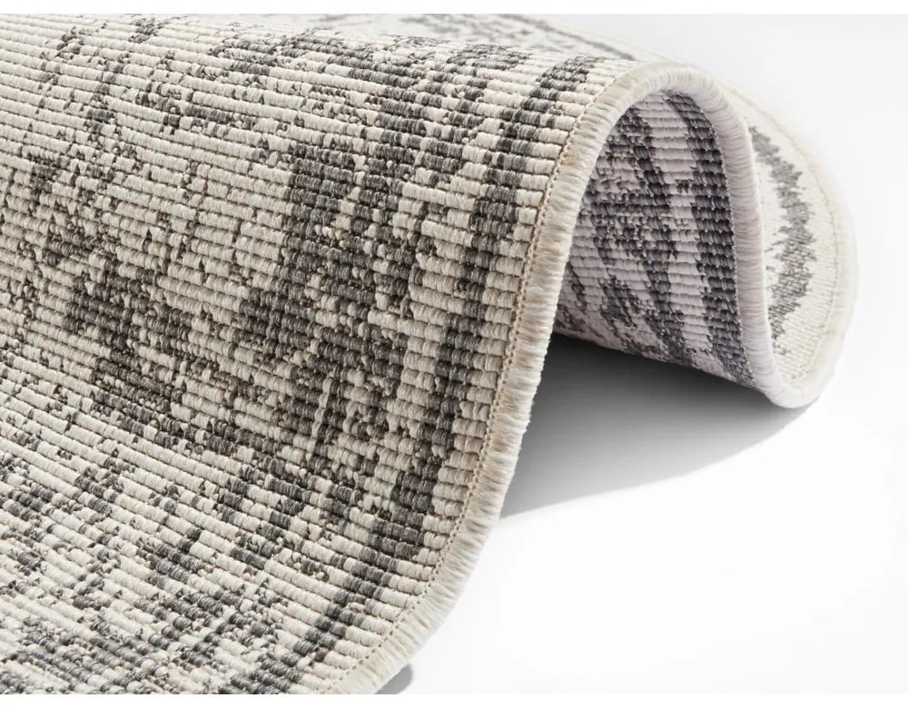 Sivo-krémový vonkajší koberec NORTHRUGS Borbon, ø 140 cm