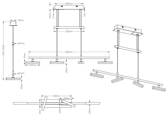 Trio - LED Stmievateľný luster na lanku OPIUM 4xLED/4,5W/230V