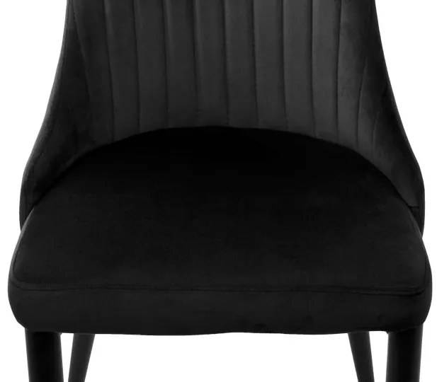 Jedálenská stolička LORIENT zamatová, čierna