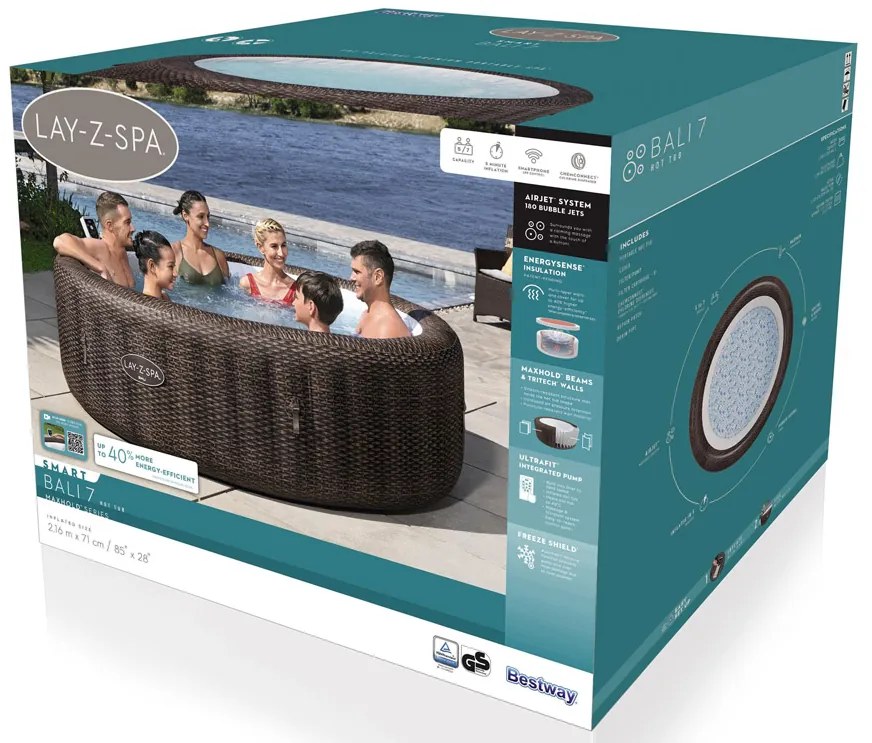 Vírivka Bestway Lay-Z-Spa BALI Smart 7 Wifi hydromassage 5-7 osôb Bestway 6001P