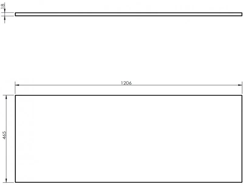 Mexen Uni, pracovná doska 120 cm, orech, 91AXX-1204-464-18-86