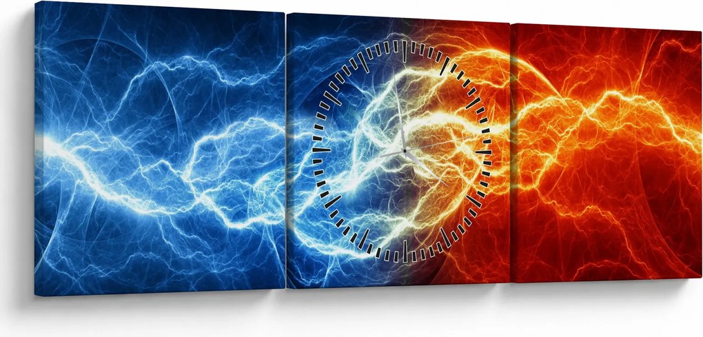 Obraz elektrického napätia (s hodinami) (90x30 cm)