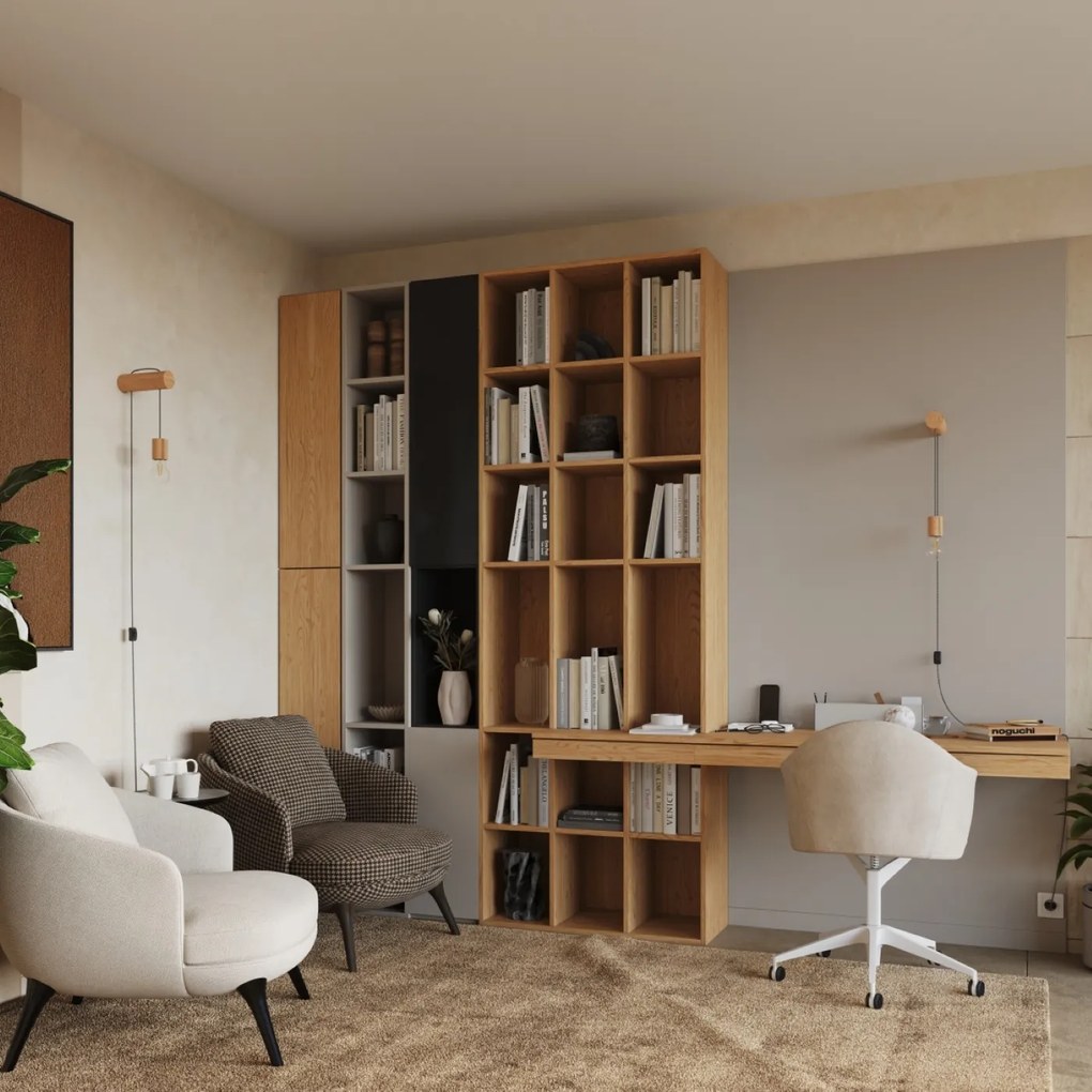 Nástenné svietidlo Nimbi 1, drevené telo svietidla