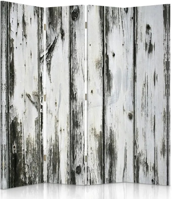 CARO Paraván - Old Boards | štvordielny | obojstranný 145x150 cm