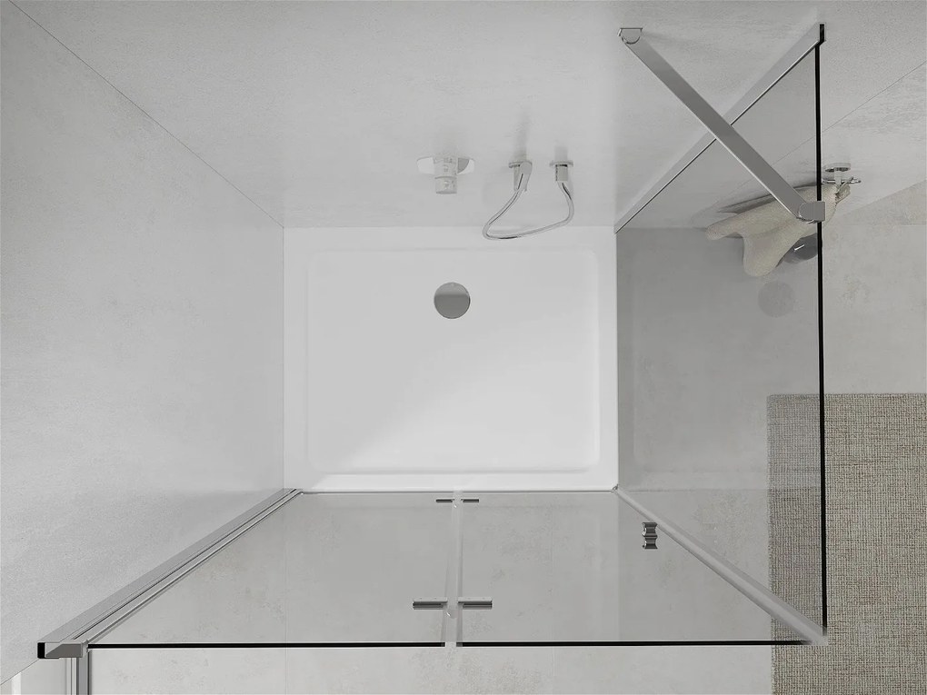 Mexen Lima sprchovací kút 70 x 100 cm, číre sklo-chrómový profil + sprchová vanička, 856-070-100-01-00-4010