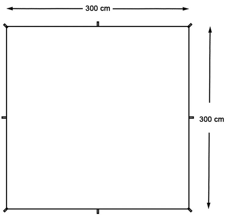 3x3 metrová, vodotesná plachta na kempovanie, s darčekovým prenosným obalom
