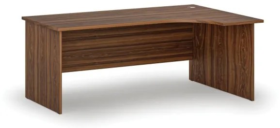 Kancelársky rohový pracovný stôl PRIMO WOOD, 1800 x 1200 mm, pravý, orech
