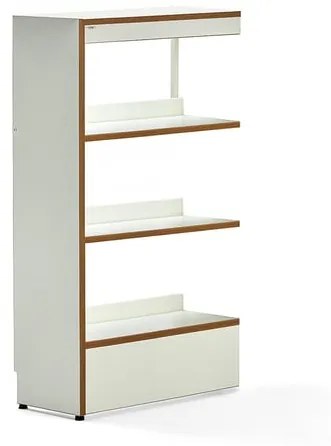 Knižnica STORY, prídavná sekcia, jednostranná, 1280x723x305 mm, 3 police, biela