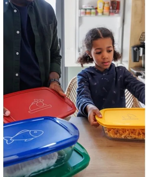 Sada 2× sklenených dóz PYREX na potraviny, 1,2 l a 2,5 l