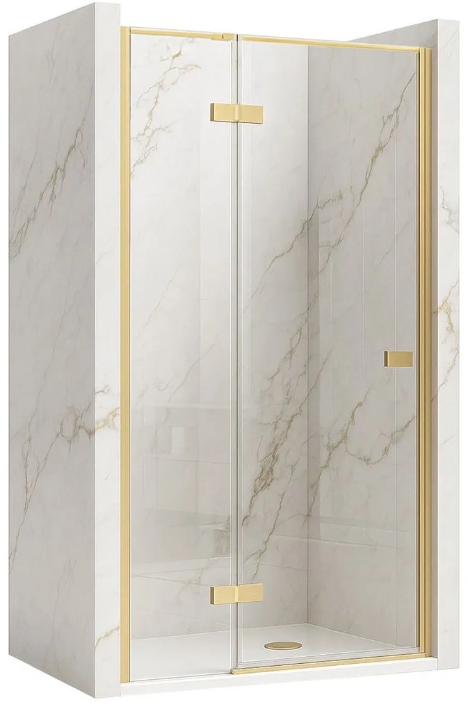 Rea Atlas, sprchové dvere 80x200cm, pravý variant, 6mm číre sklo, zlatý matný profil, KPL-K4672